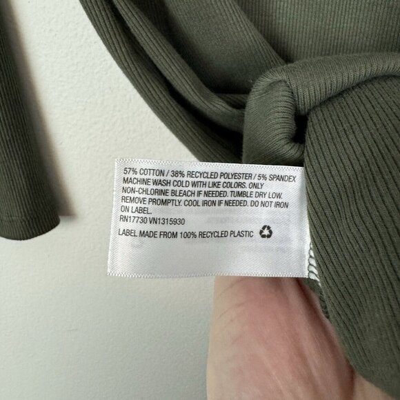 Wild Fable Olive Green Body Con Long Sleeve Ribbed Dress Size XXL - Picture 6 of 6